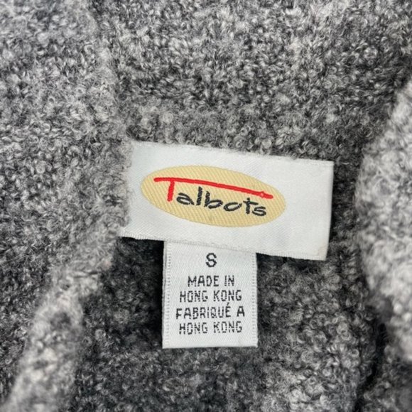 Soft, Oversized Mock Turtleneck Talbots Wool Blend Cableknit Sweater - Picture 6 of 7